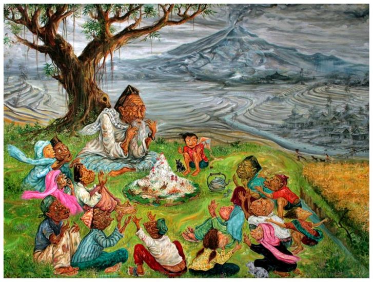 Doa Bersama untuk Merapi, Cat minyak di atas canvas