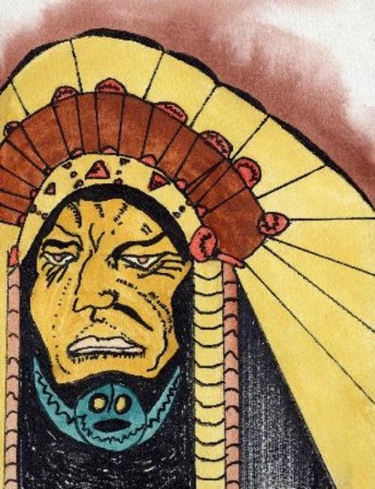 264-Indianen standbeeld