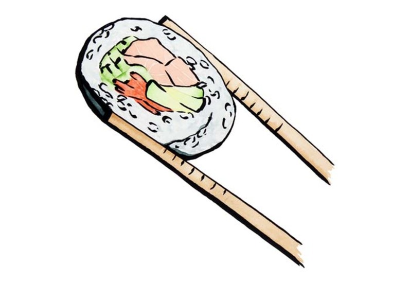 Uramaki sushi met zalm
