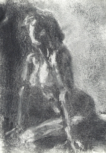 Een aantal naakt studies & tekeningen in houtskool oen houtskool potlood naar foto referentie op A4 formaat.