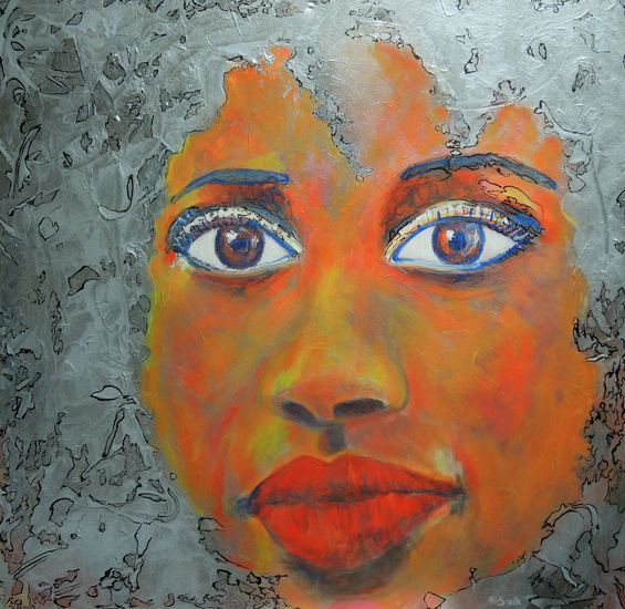 Afrikaanse vrouw met zilverkleur kapsel