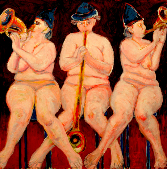 3 dames blazen fluit