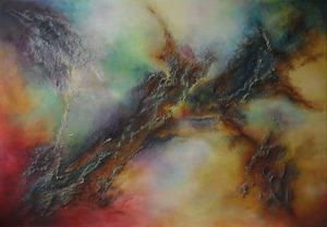 Bij een abstract werk begin ik meestal met willekeurige penseelstreken en werk vervolgens onvoorspelbaar intuïtief. Soms op het ritme van de muziek, maar altijd in de richting die het schilderij mij aangeeft. Vaak is het een experiment met verschillende methoden. Abstracte werken in de schilderkunst trekken me enorm aan.