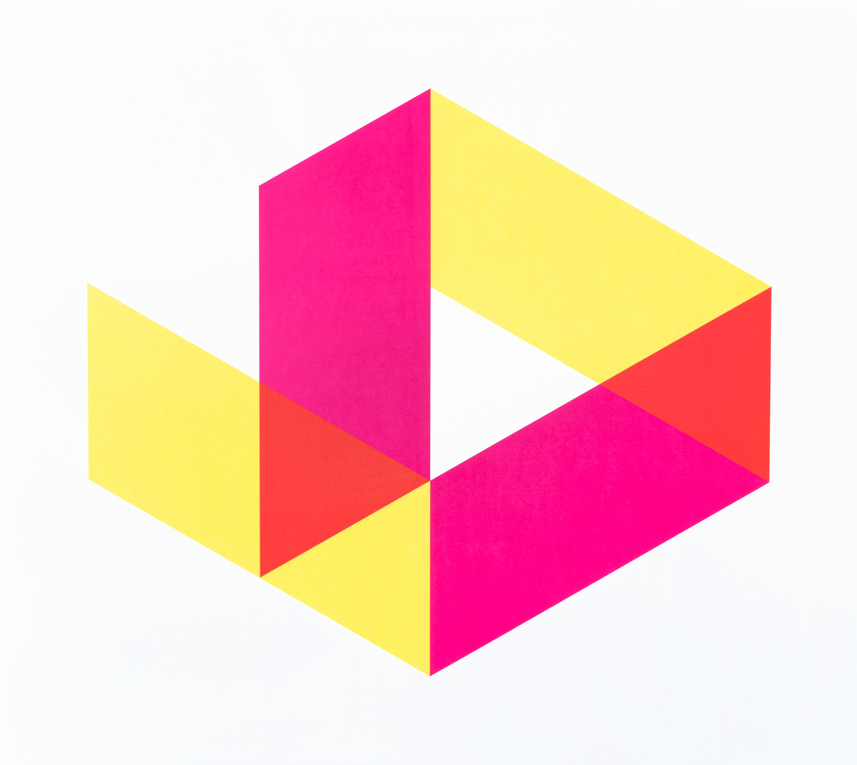 'Haak - rood-groen' - geometrisch-abstracte print