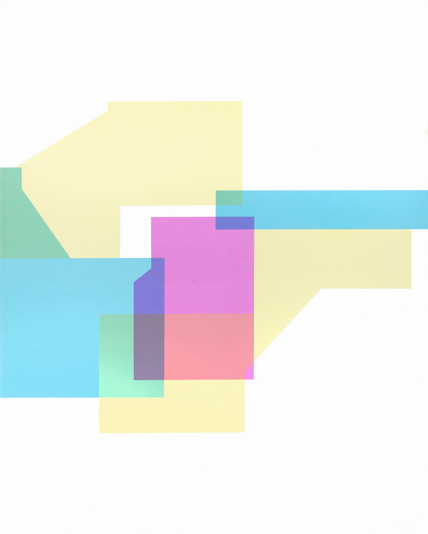 'Vaucluse - rood' - geometrisch-abstracte zeefdruk