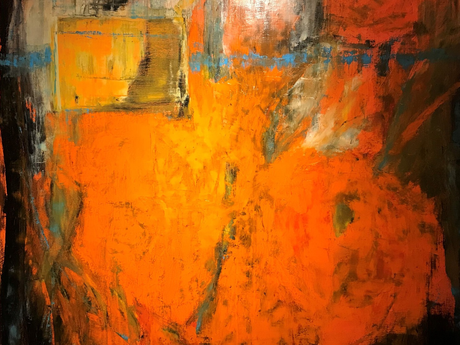 abstract oranje/blauw