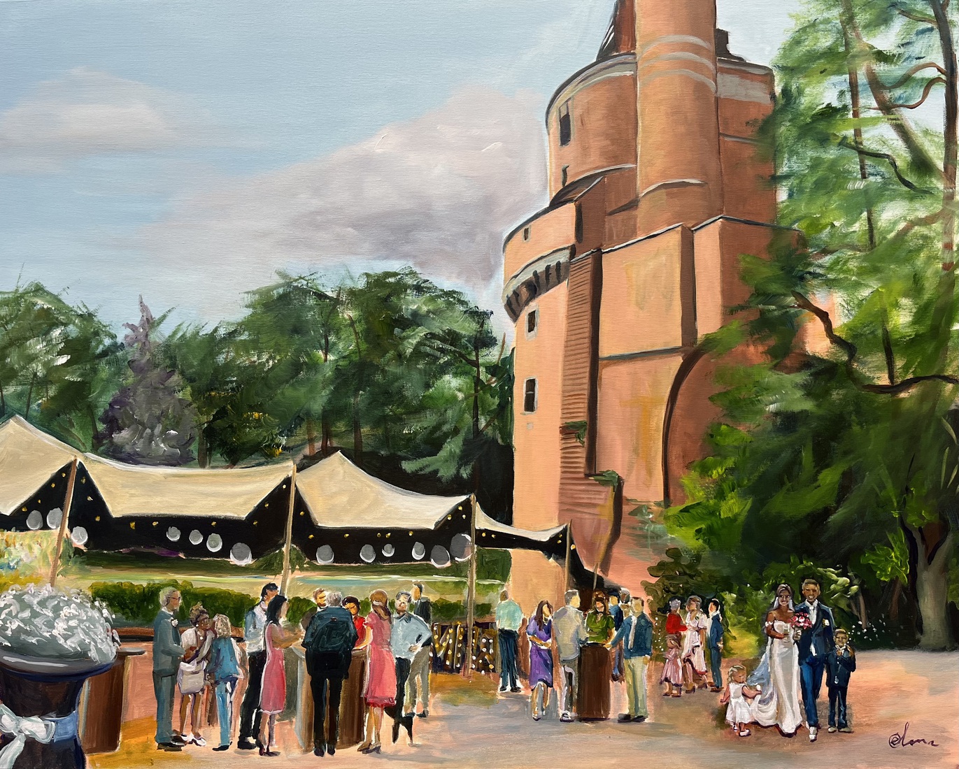 Bruidspaar bij kasteel Duurstede