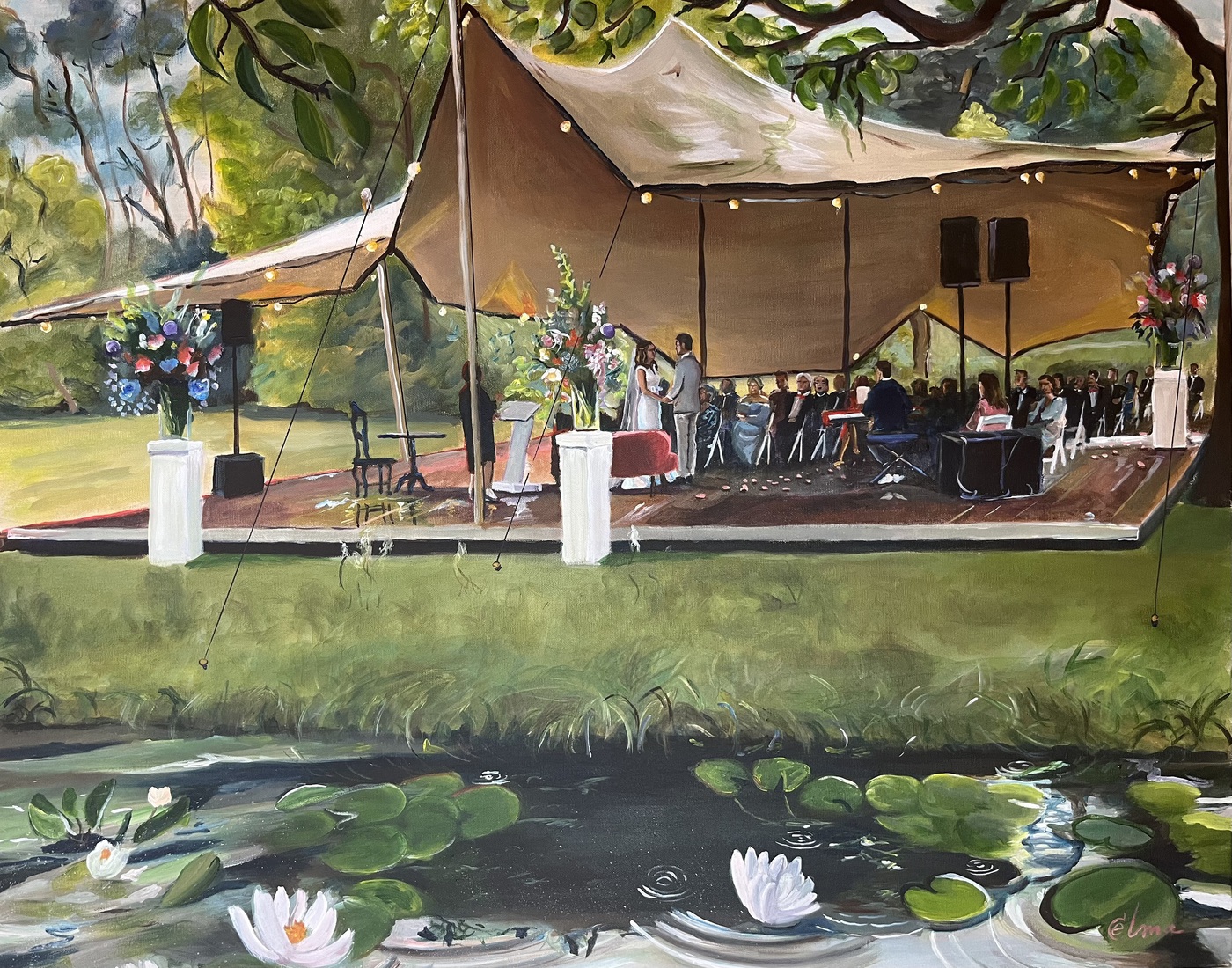 Ceremonie in achtertuin, Waalre