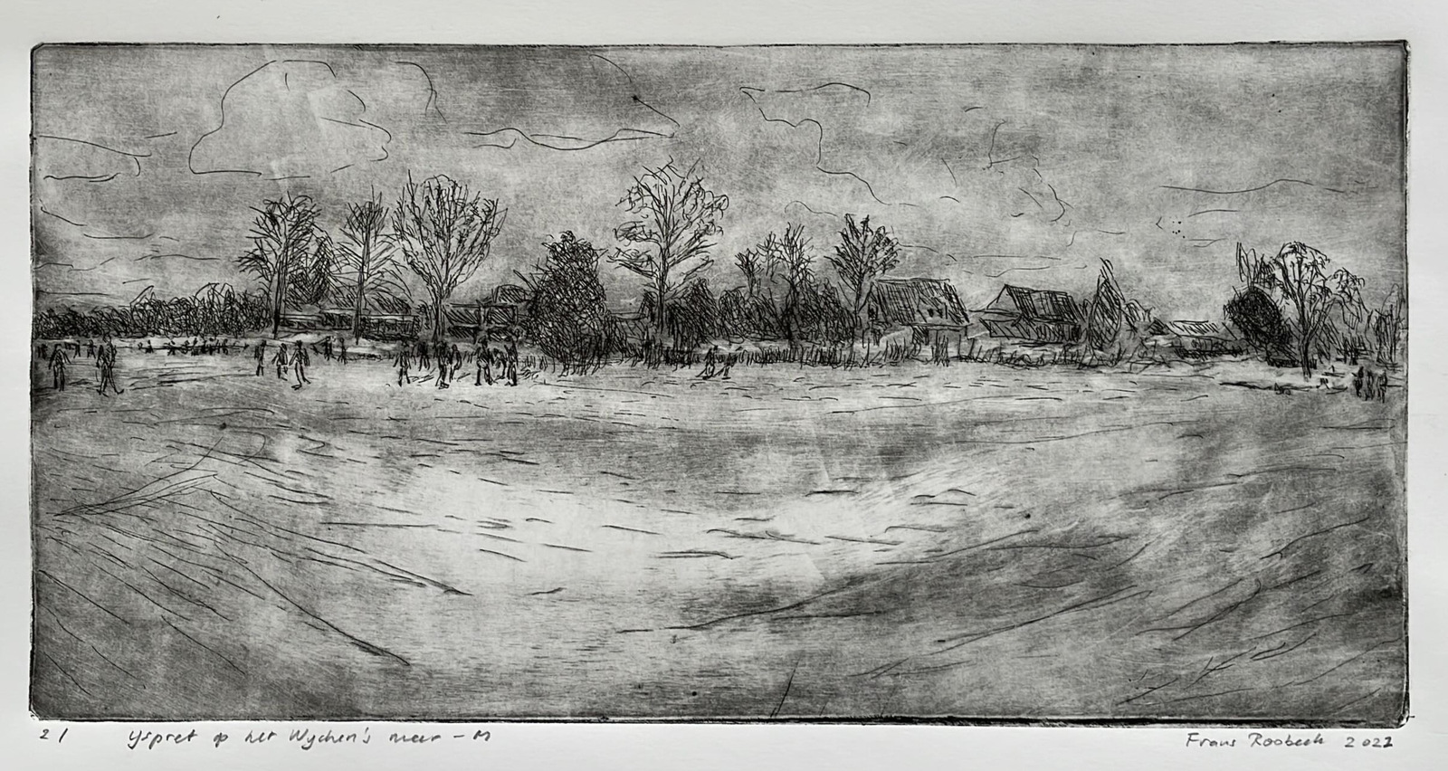 Ijspret op het Wijchen's meer [middendeel van drieluik]