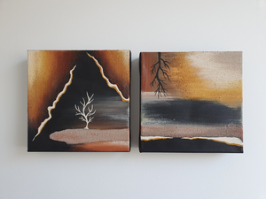 Mini's, kleine abstracte landschappen.