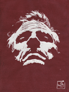 Lino sneden gedrukt met inkt op verschillende papiersoorten 