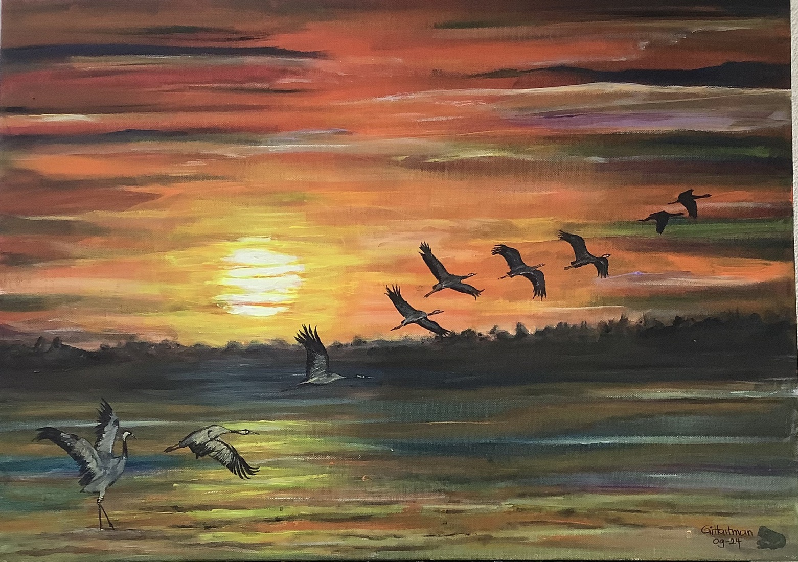 Trektocht van kraanvogels