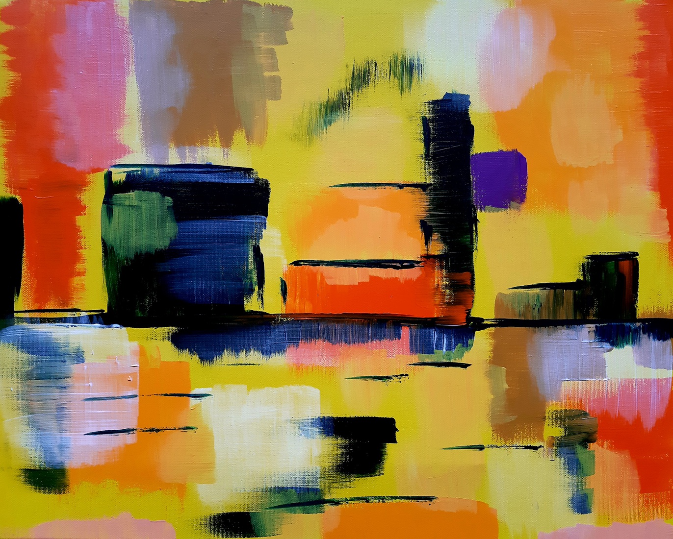 Compositie in geel en oranje