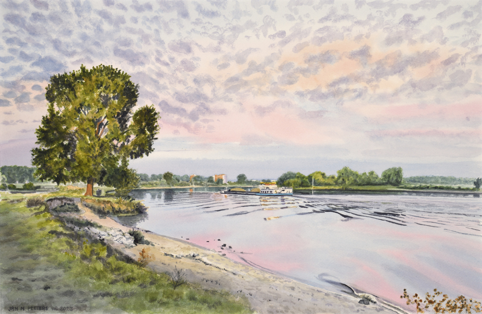The river Maas (Meuse) at sunrise