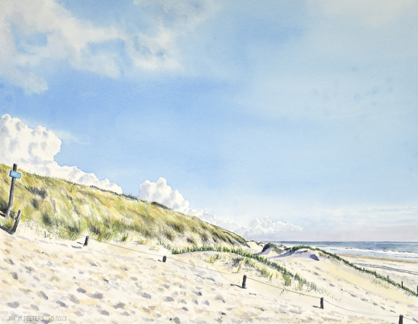 Stapelwolken boven de kust