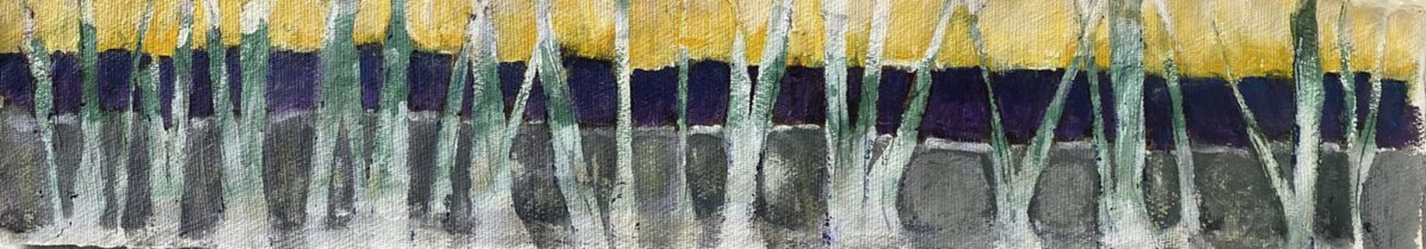 Bomen met paarse achtergrond 