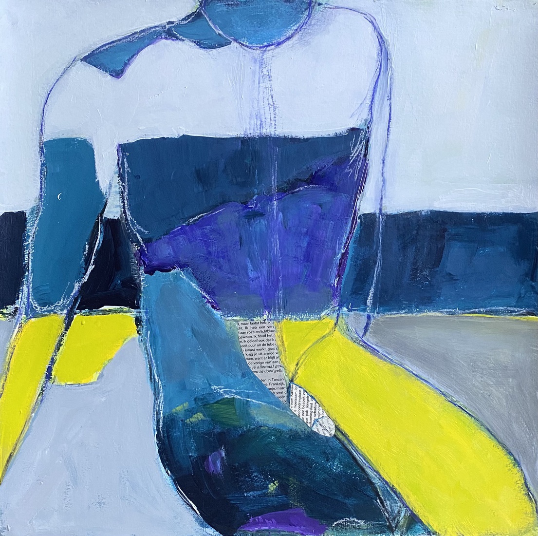 Bleu and yellow naked men 