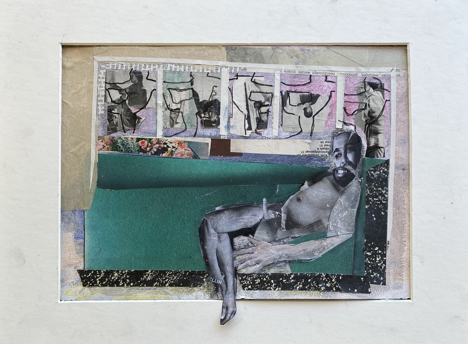 ‘ naked on the sofa’