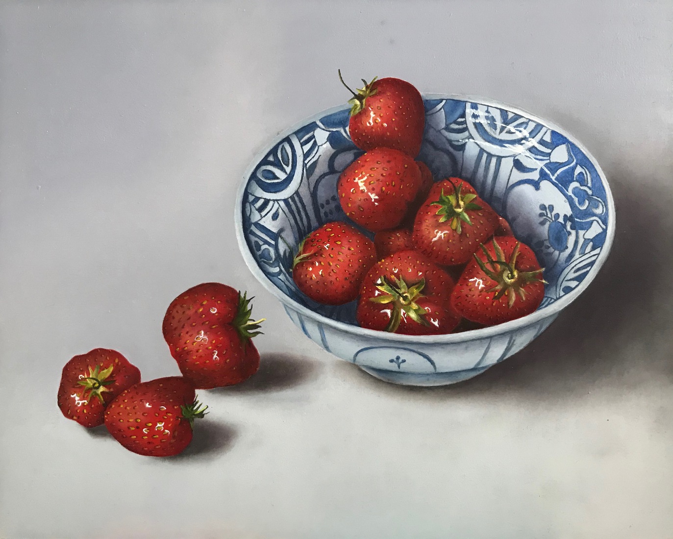 Aardbeien in Delfts blauw - Strawberries in Delft blue