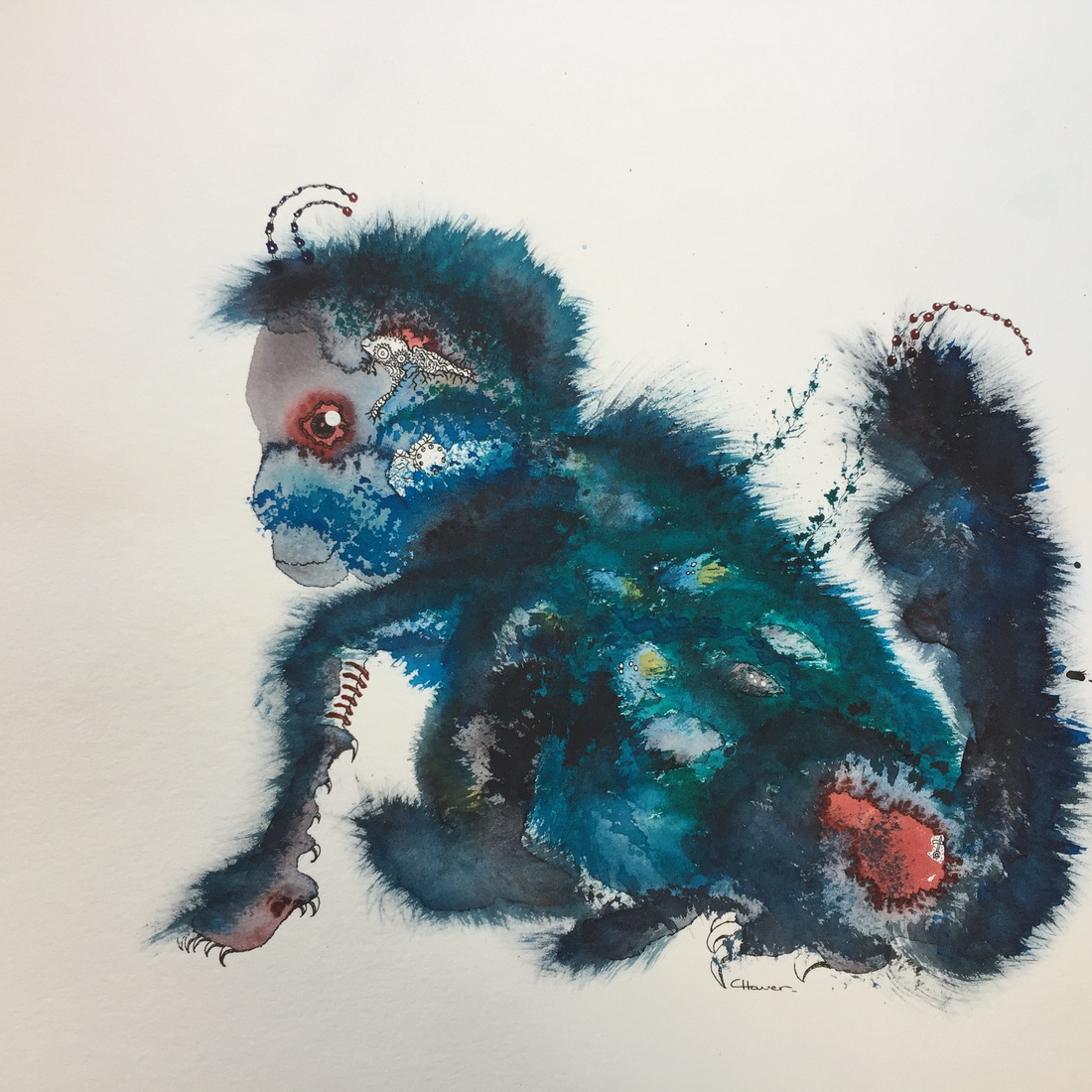 Donzige mechanische aap