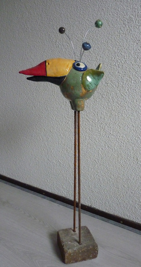 Vogel op hoge poten.