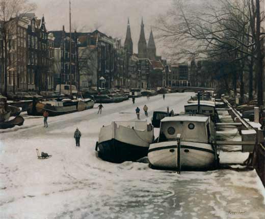 Skating-rink on Keizersgracht, Amsterdam