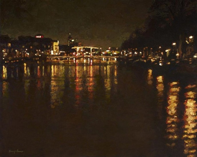 River Amstel By Night