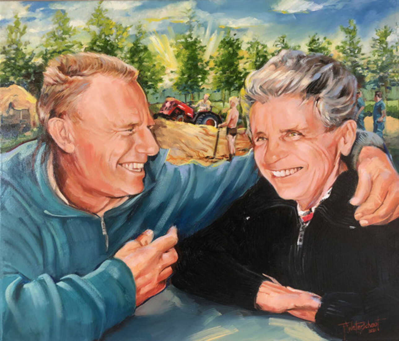 Portret boerenechtpaar, 70 x 60 cm, olieverf