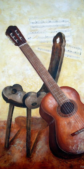 Stilleven met gitaar