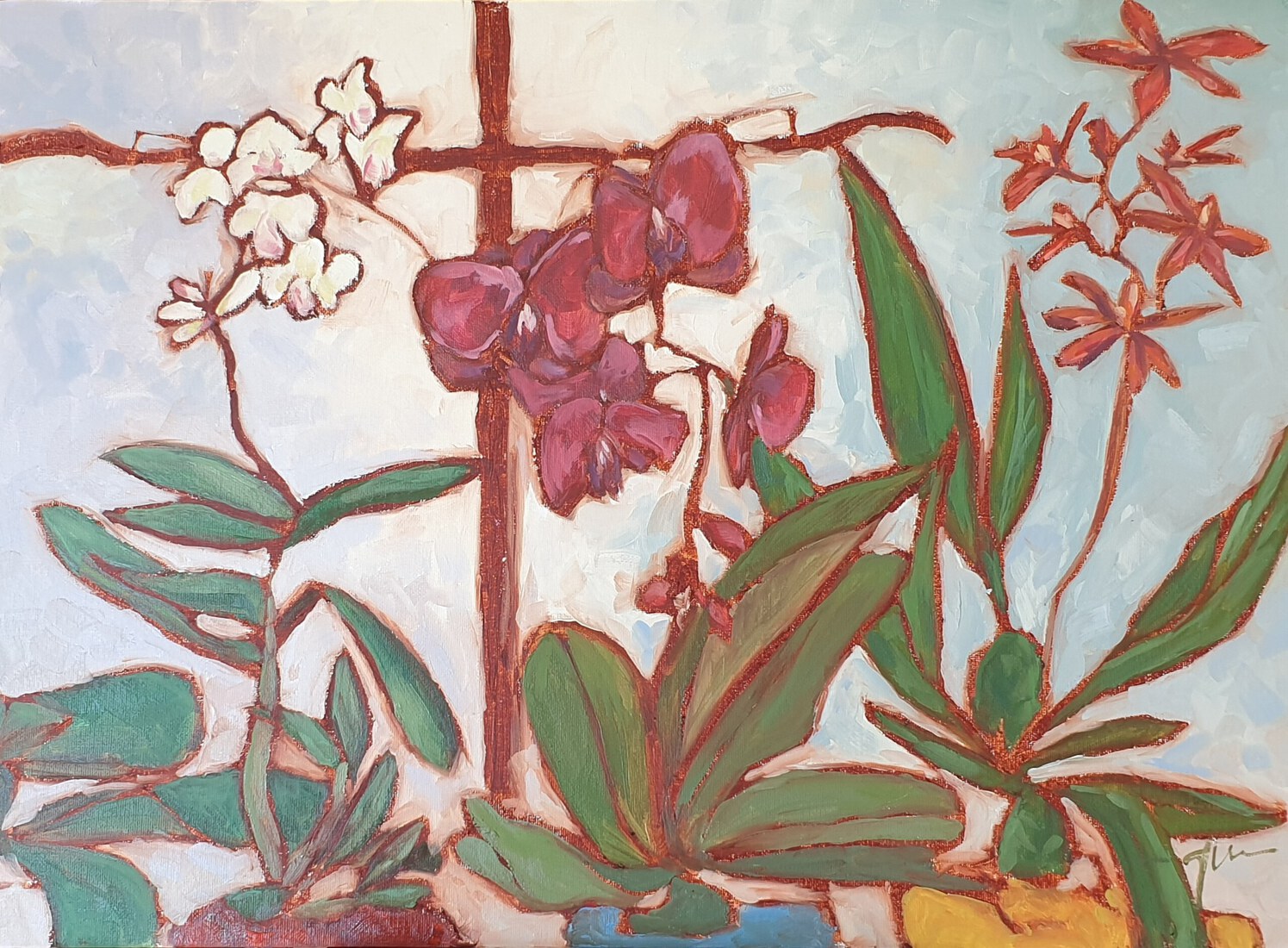 Orchids on the windowsill