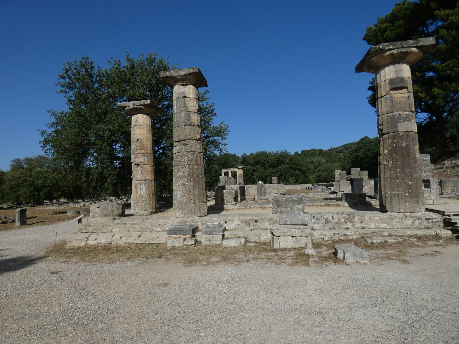 Hera Tempel Zuilen in Olympia