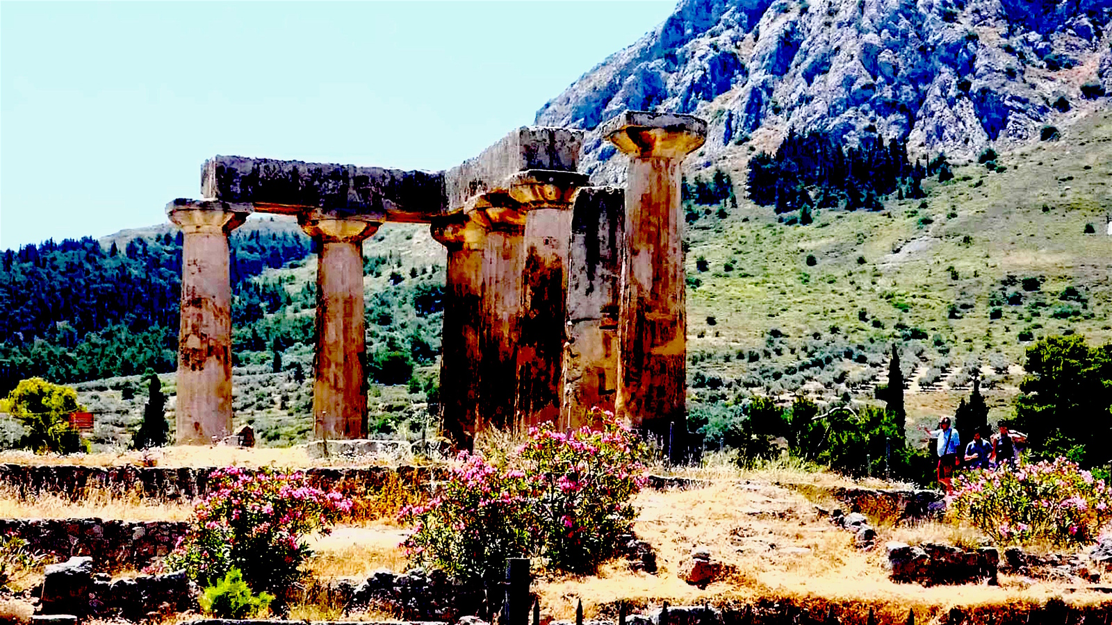 Apollo Tempel Zuilen in Korinthe