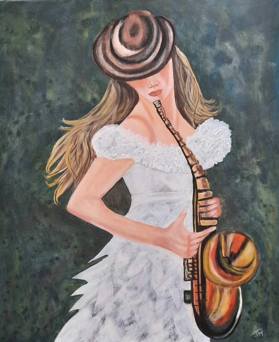 Vrouw met saxofoon