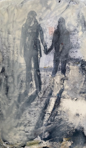 Schilderijen gemaakt met gekleurde encaustic was