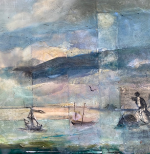 Collages, verf, inkt, pastel, encaustic