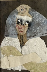 De kleine collages van portretten uit 2024