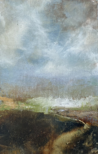 Voor deze serie schilderijen gebruik ik olieverf en Coldwax om de sfeer van het landschap op te roepen. Mistige luchten, waterige oneindigheid