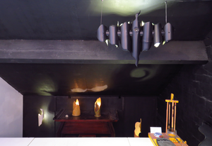 The Light of Dao is made of bamboo and LED lamps. 
Bamboo is hollow, so it can get more sunshine, water and air, all of these make it grow up very fast. Bamboo is straight, but also has a lot of flexibility. It is always green no matter in which season. It is my great Dao master.  