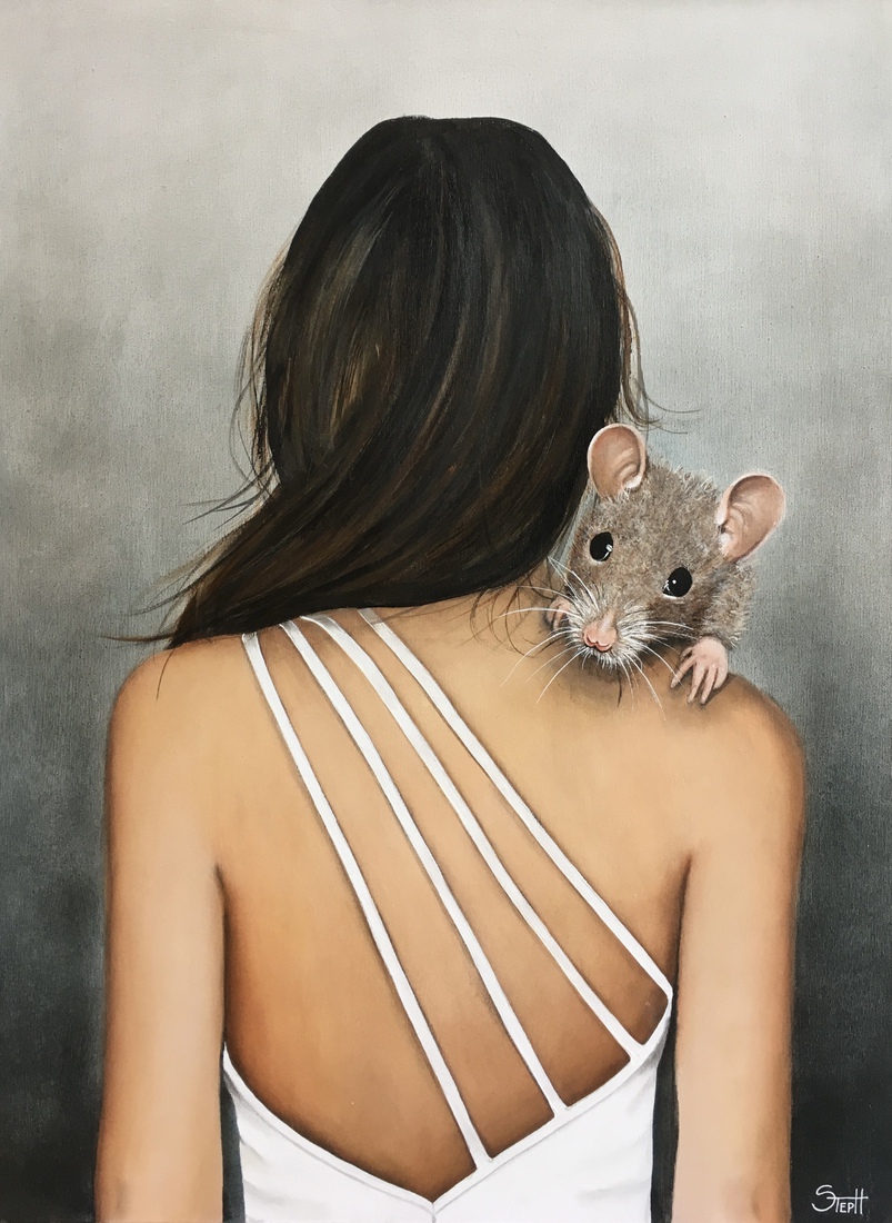 Meisje met reuzenratje