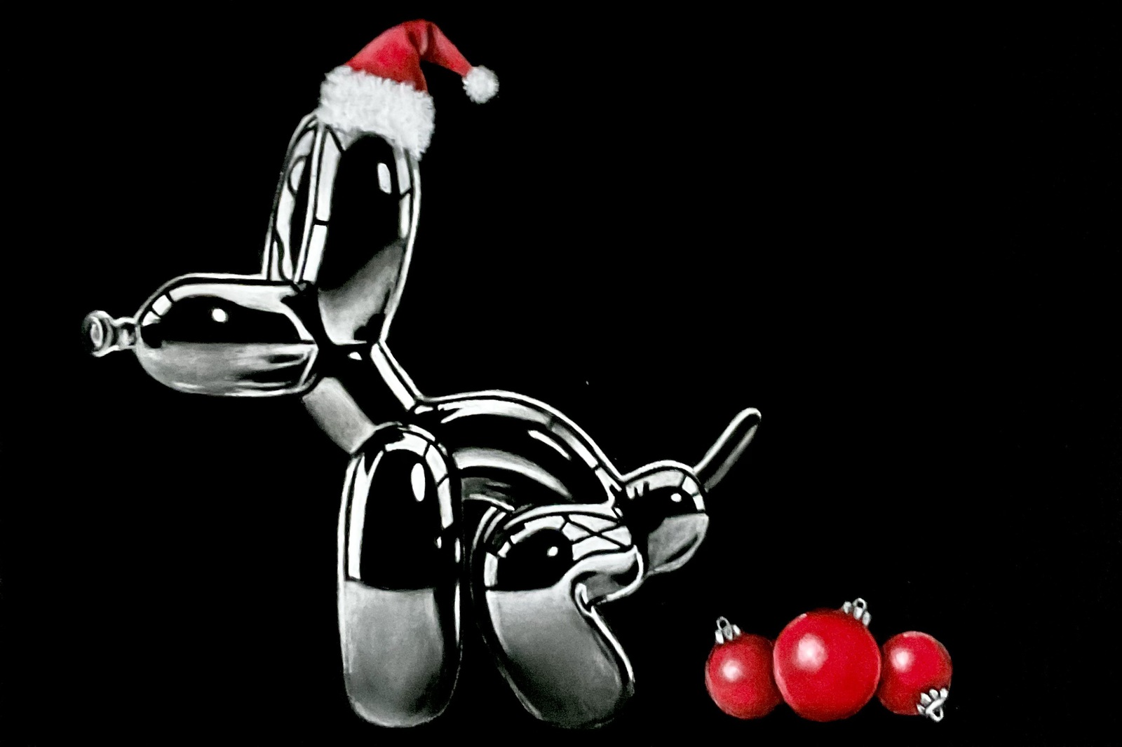 Christmas pooping dog