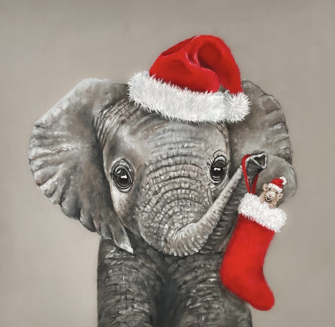 Kerstolifantje en vriend