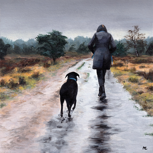 Veelal kleine canvas doeken en schilderingen op papier van fragmenten uit het leven van mens en dier