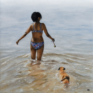 Veelal kleine canvas doeken en schilderingen op papier van alledaagse bezigheden en de natuur om ons heen