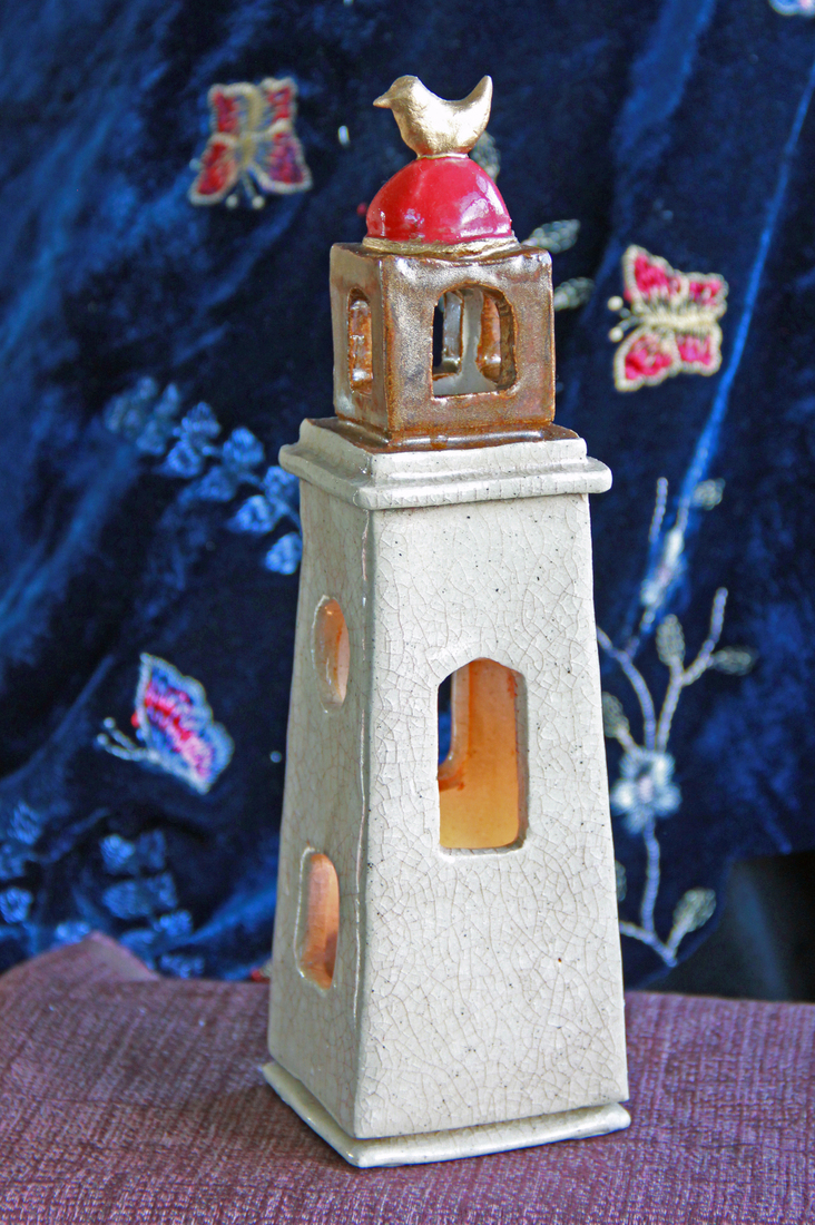 Torentje gebroken wit craquelé