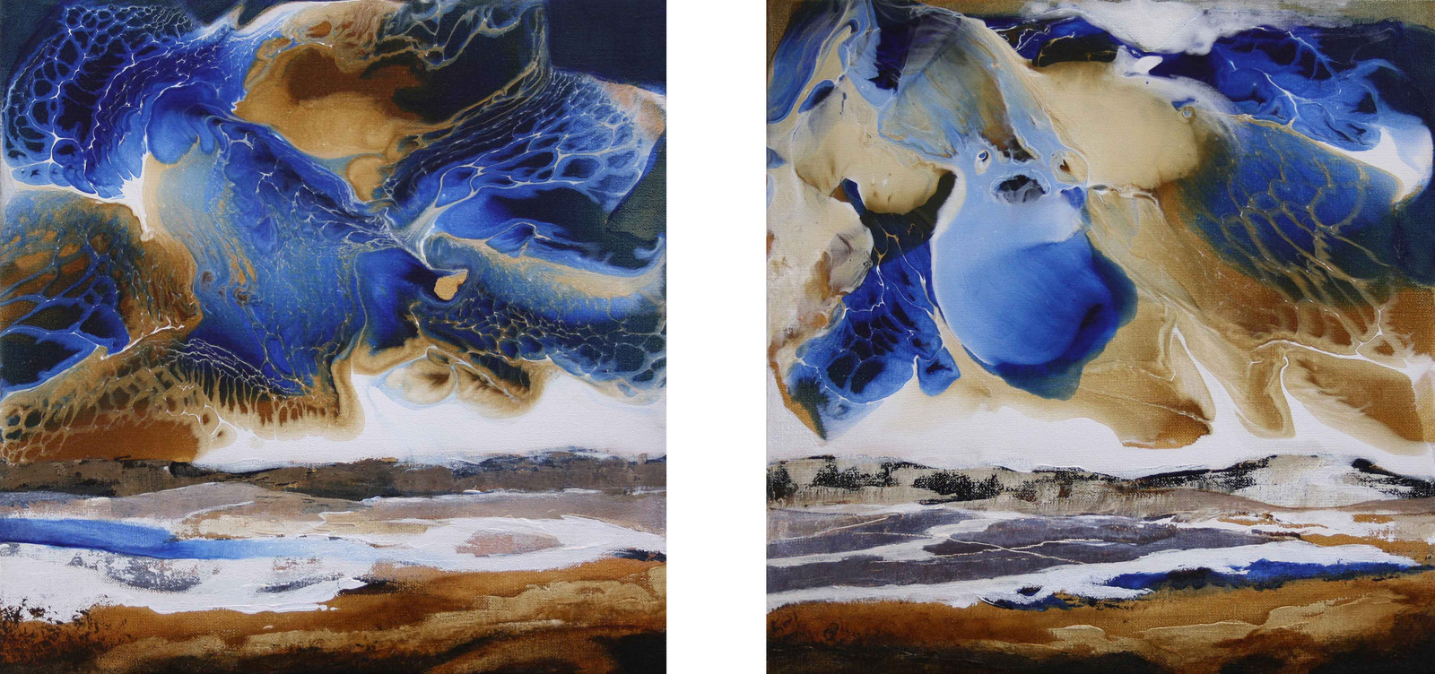 Tweeluik blauw zeezicht