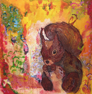 Ik vind het leuk om verschillende technieken en combinaties van materialen uit te proberen, zo kom ik tot verrassende schilderijen. 