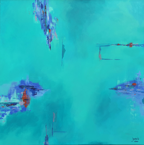 kleurrijk werk acryl op canvas