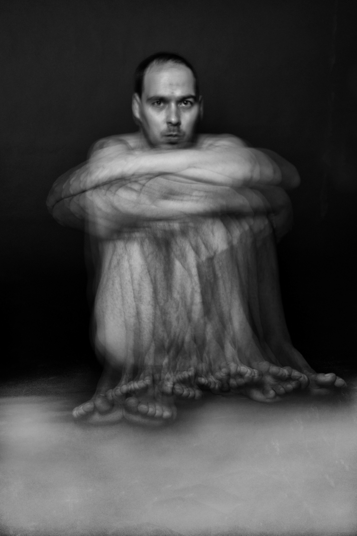 Naakt in multiple exposure