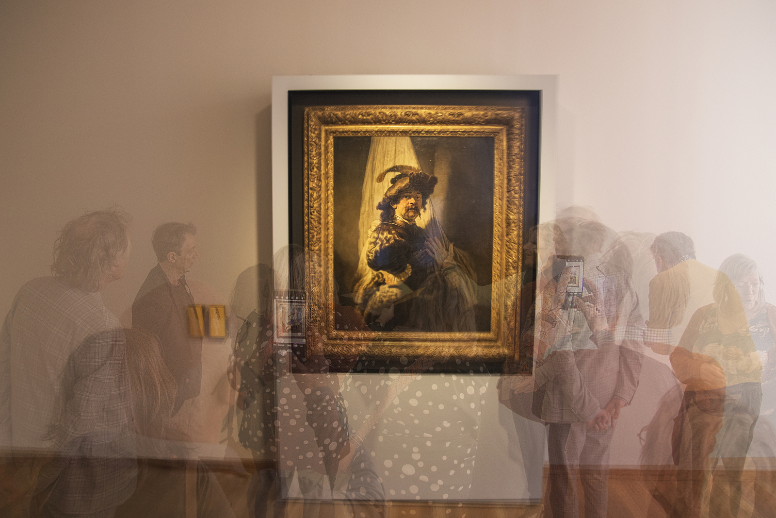 De Vaandeldrager van Rembrandt in multiple exposure