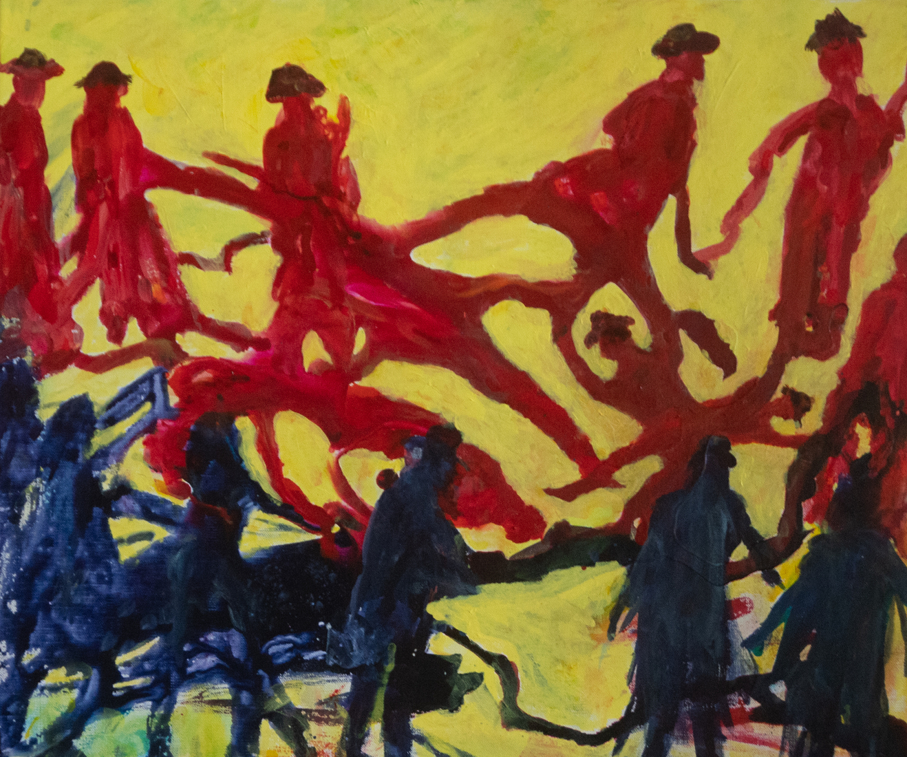 De schaduw van het rode